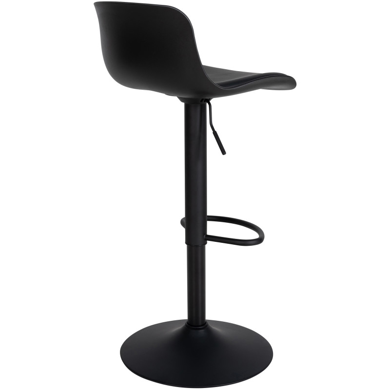 Tabouret de bar Almada en cuir artificiel noir