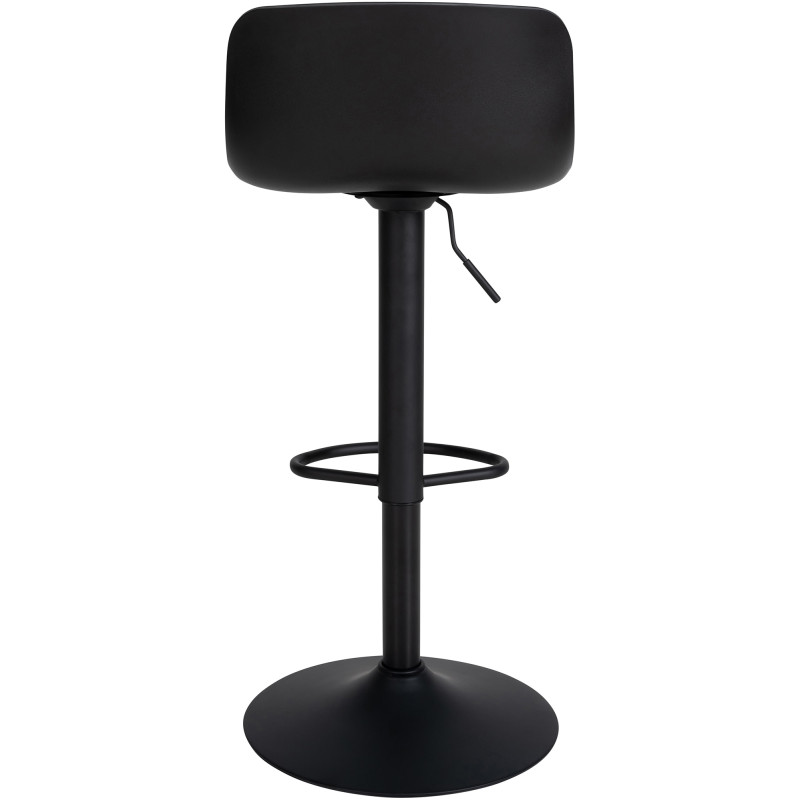 Tabouret de bar Almada en cuir artificiel noir