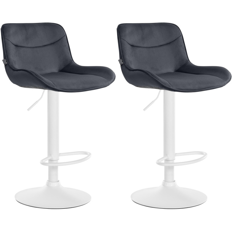 Lot de 2 tabourets de bar en velours Vonore noir
