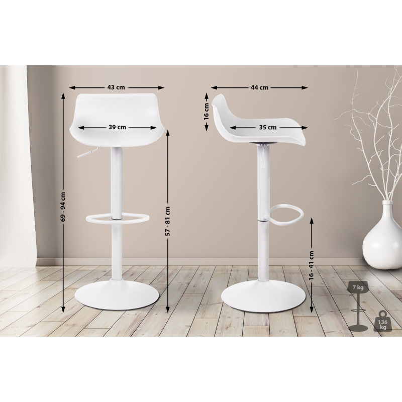 Tabouret de bar Aveiro blanc