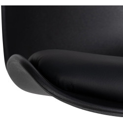 Tabouret de bar Almada en cuir artificiel noir
