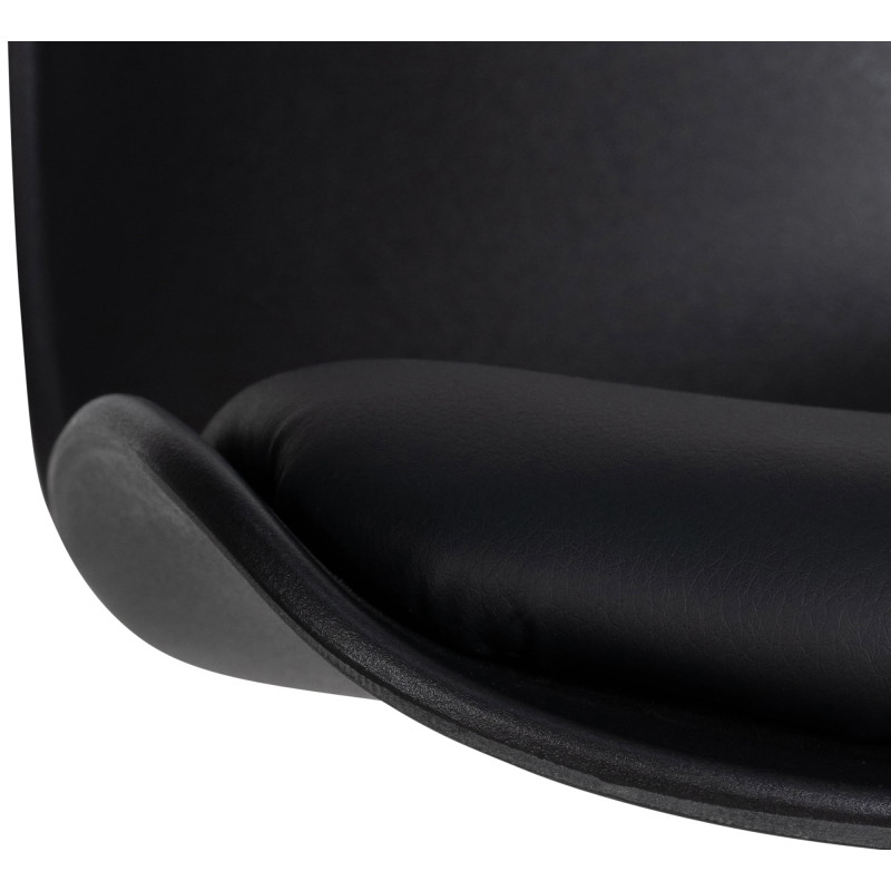 Tabouret de bar Almada en cuir artificiel noir