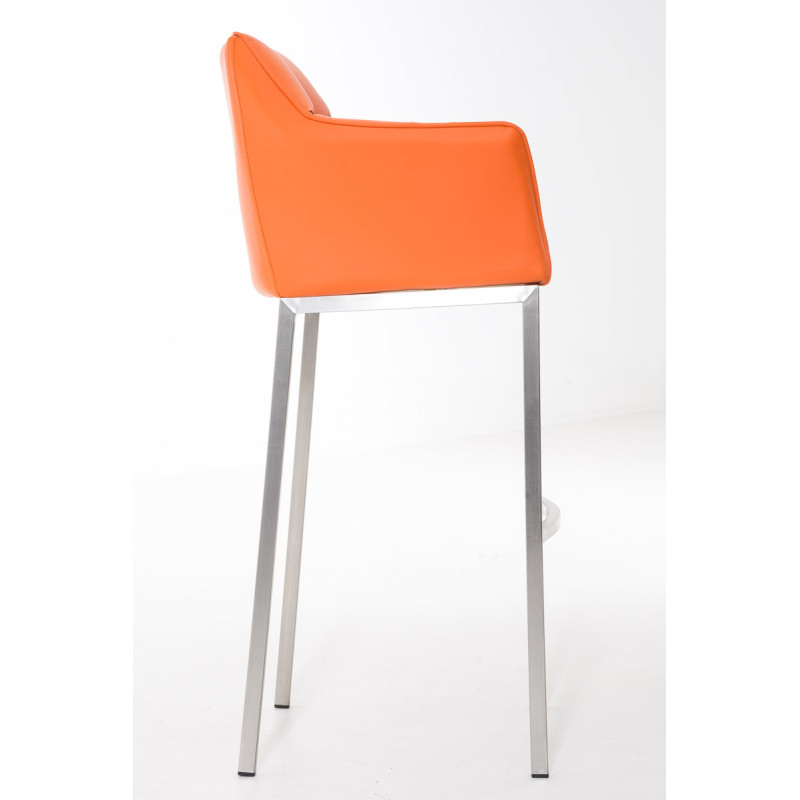 Tabouret de bar Damaso E avec structure à 4 pieds orange