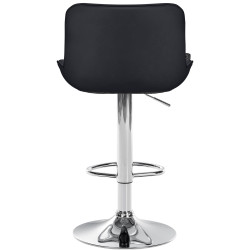 Tabouret de bar Vonore simili cuir chrome noir