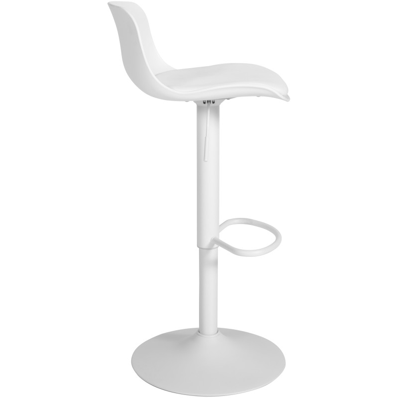 Tabouret de bar Almada en cuir artificiel blanc