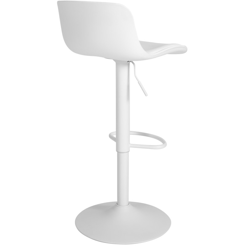 Tabouret de bar Almada en cuir artificiel blanc