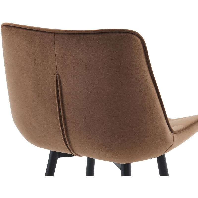 Lot de 2 tabourets de bar en velours Dartford brun