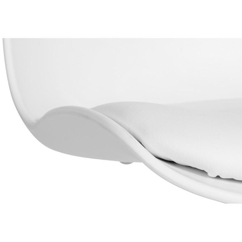 Tabouret de bar Almada en cuir artificiel blanc