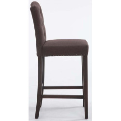 Ensemble de 2 tabourets de bar Louise, en tissu, style antique brun