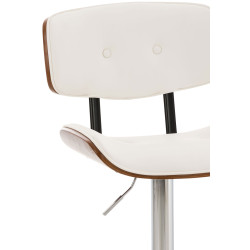 Tabouret de bar Sarnia en similicuir noyer/blanc