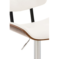 Tabouret de bar Sarnia en similicuir noyer/blanc