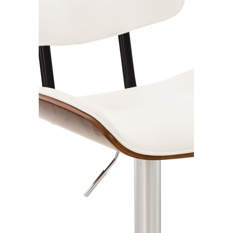 Tabouret de bar Sarnia en similicuir noyer/blanc