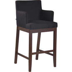 Tabouret de bar Laredo, tissu ancien noir