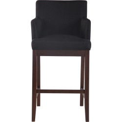 Tabouret de bar Laredo, tissu ancien noir