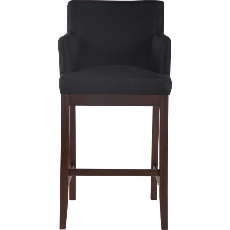 Tabouret de bar Laredo, tissu ancien noir