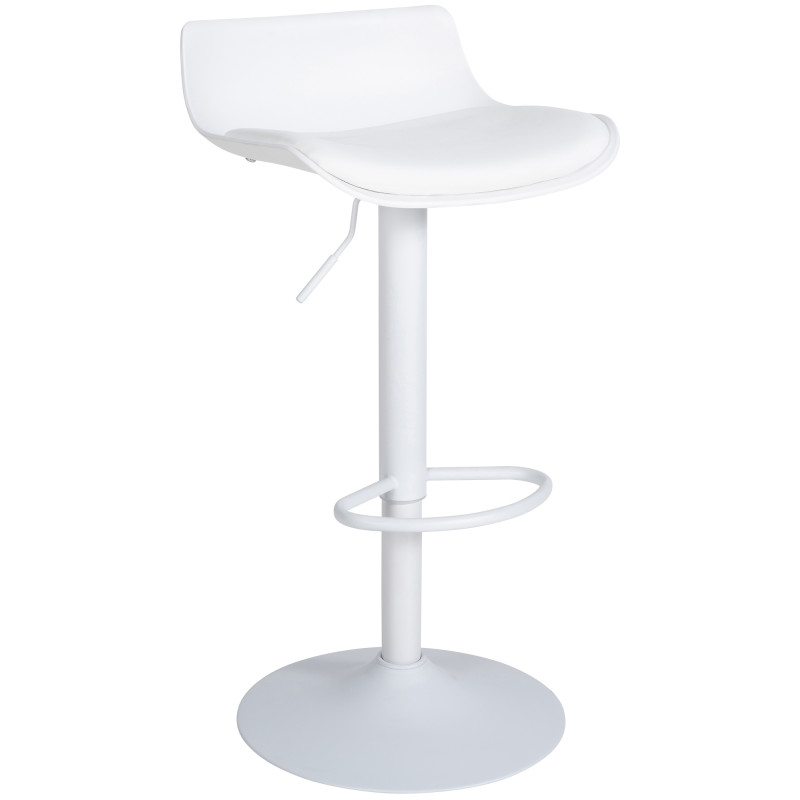 Tabouret de bar Aveiro en cuir artificiel blanc