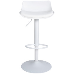 Tabouret de bar Aveiro en cuir artificiel blanc