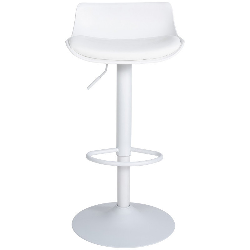 Tabouret de bar Aveiro en cuir artificiel blanc