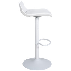 Tabouret de bar Aveiro en cuir artificiel blanc