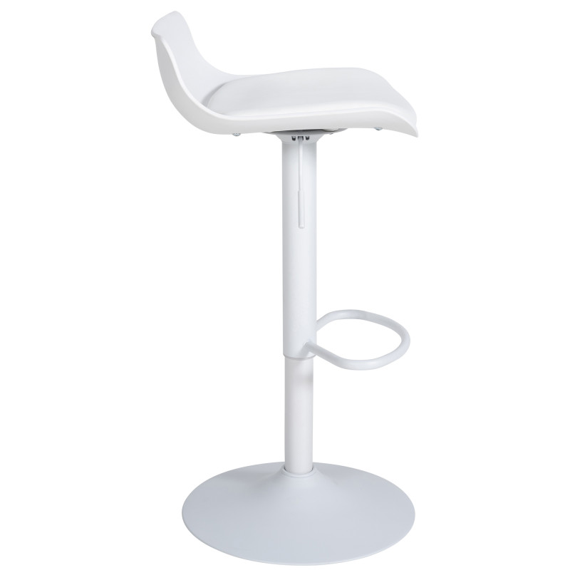 Tabouret de bar Aveiro en cuir artificiel blanc
