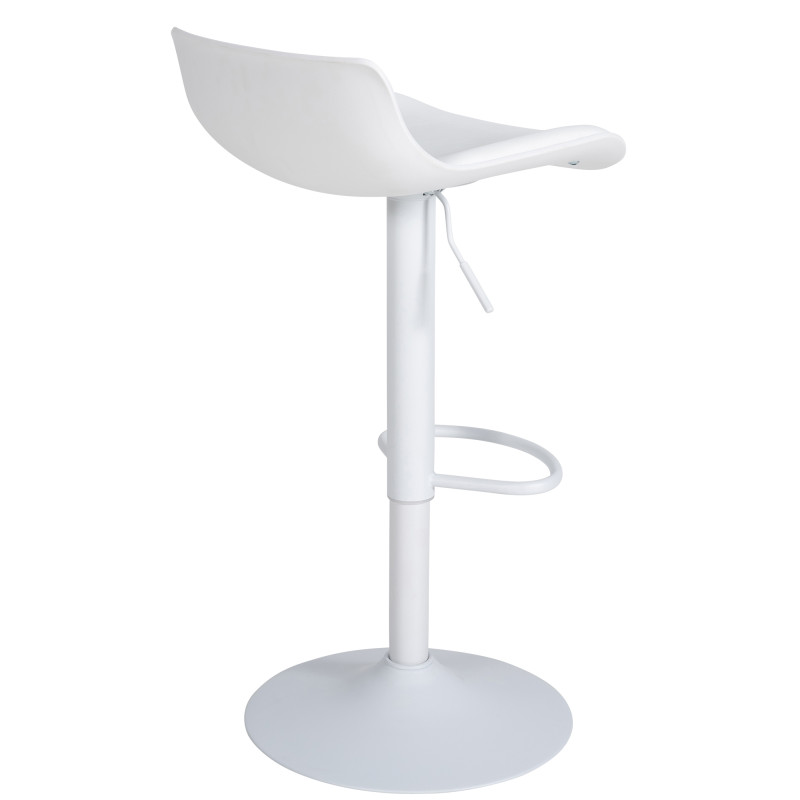 Tabouret de bar Aveiro en cuir artificiel blanc