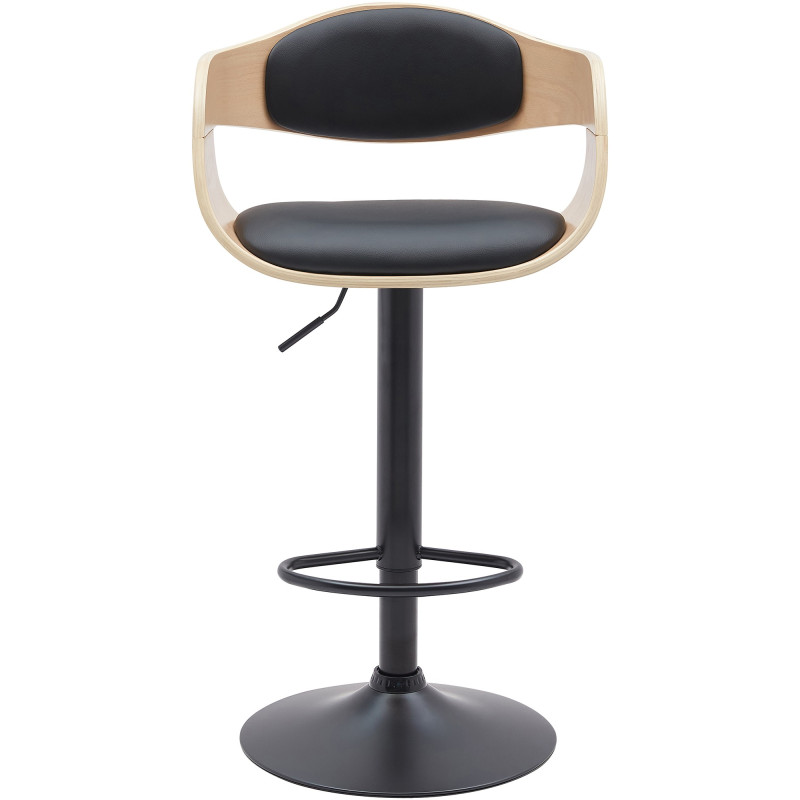 Tabouret de bar Kingston B en similicuir naturel/noir