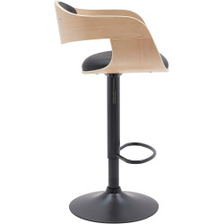 Tabouret de bar Kingston B en similicuir naturel/noir