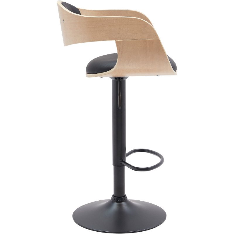 Tabouret de bar Kingston B en similicuir naturel/noir