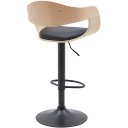 Tabouret de bar Kingston B en similicuir naturel/noir