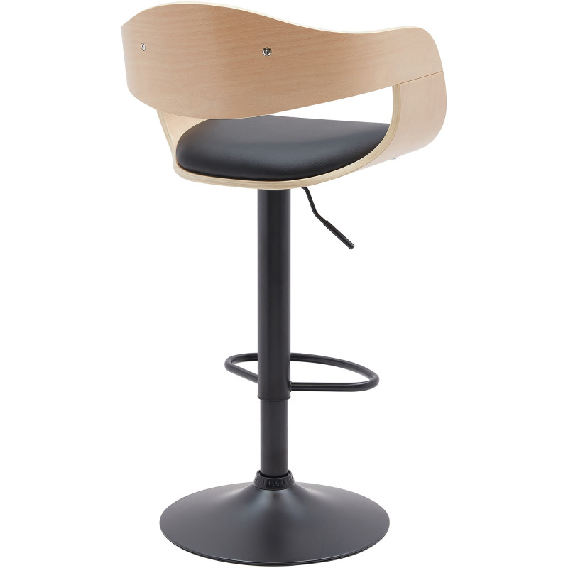 Tabouret de bar Kingston B en similicuir naturel/noir