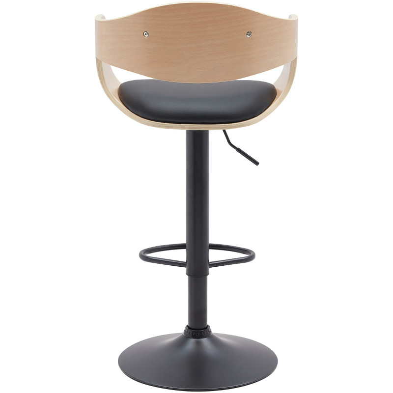 Tabouret de bar Kingston B en similicuir naturel/noir