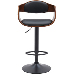 Tabouret de bar Kingston B en similicuir noyer/noir