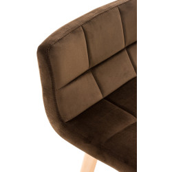 Ensemble de 2 tabourets de bar Lincoln en velours brun