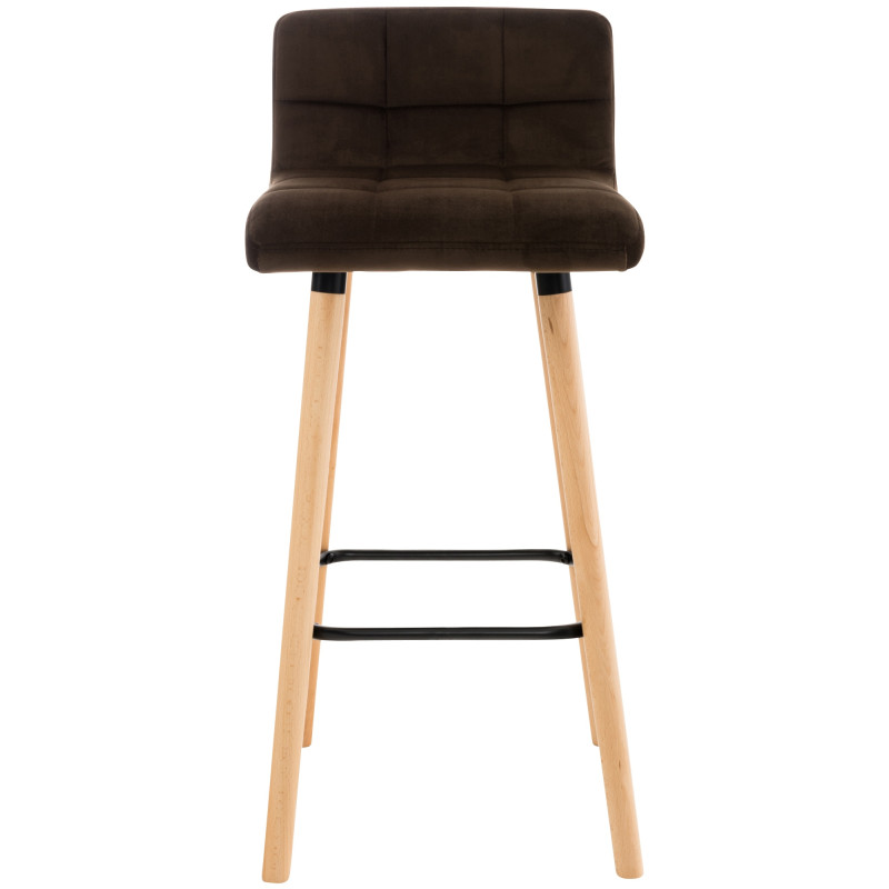 Ensemble de 2 tabourets de bar Lincoln en velours brun