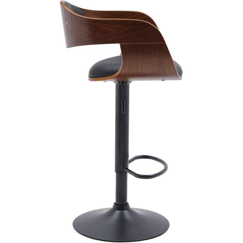 Tabouret de bar Kingston B en similicuir noyer/noir