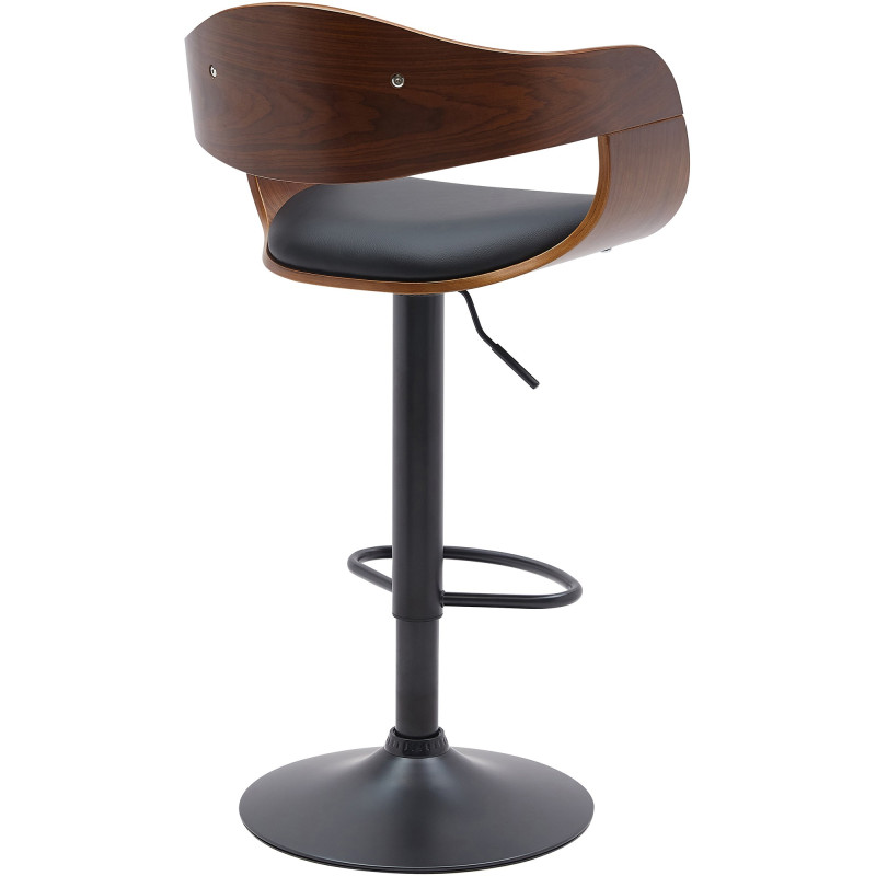 Tabouret de bar Kingston B en similicuir noyer/noir
