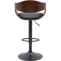 Tabouret de bar Kingston B en similicuir noyer/noir