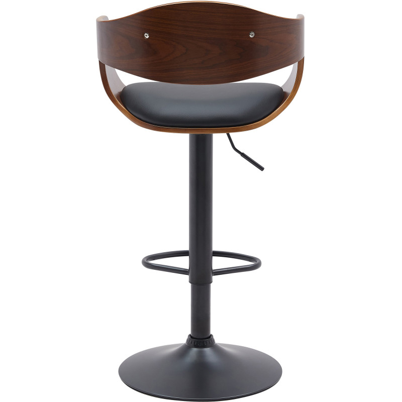 Tabouret de bar Kingston B en similicuir noyer/noir
