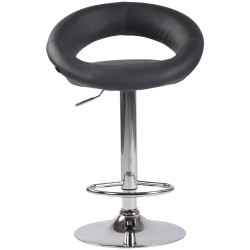 Tabouret de bar Olinda, similicuir, chromé gris