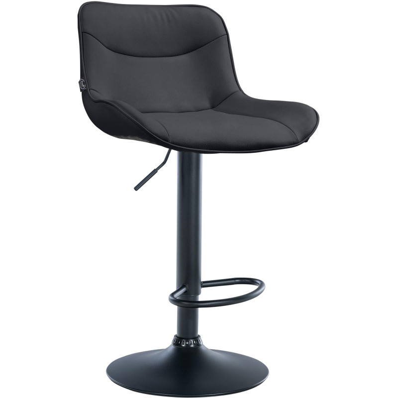 Tabouret de bar Vonore simili cuir noir noir