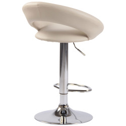 Tabouret de bar Olinda, similicuir, chromé crème