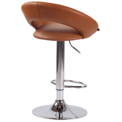 Tabouret de bar Olinda, similicuir, chromé brun clair