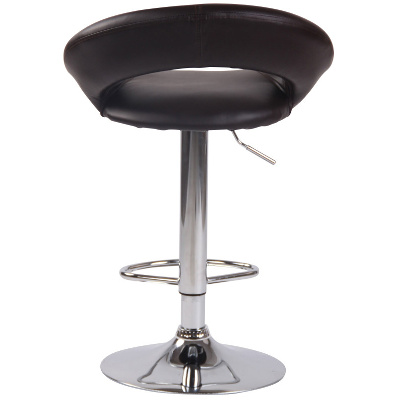 Tabouret de bar Olinda, similicuir, chromé brun