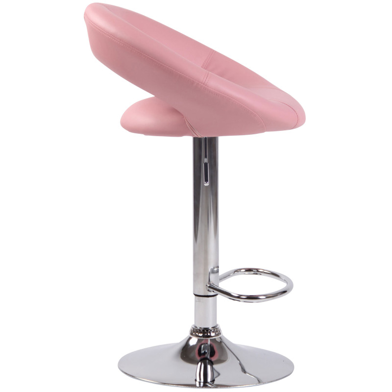 Tabouret de bar Olinda, similicuir, chromé rose