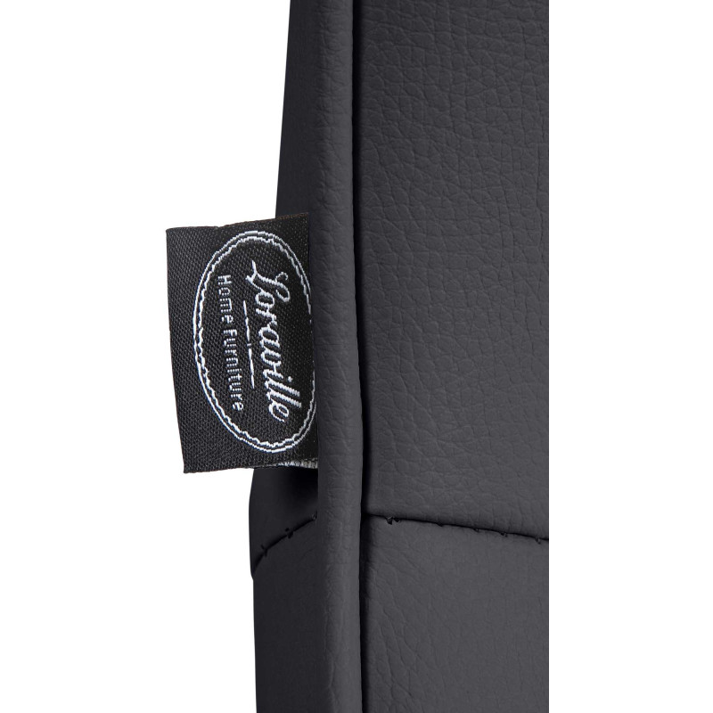 Tabouret de bar Vonore simili cuir noir noir