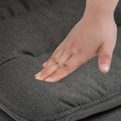Lot de 2 tabourets de bar en tissu Damar chromé gris foncé