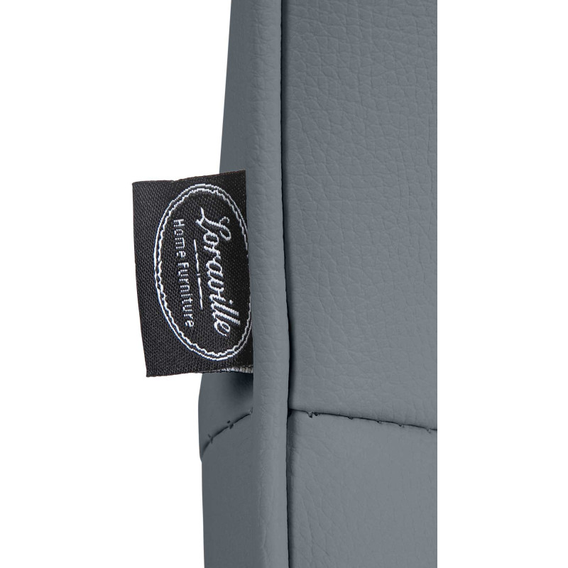 Tabouret de bar Vonore simili cuir noir gris