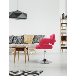 Fauteuil Lounge en tissu Dublin rouge