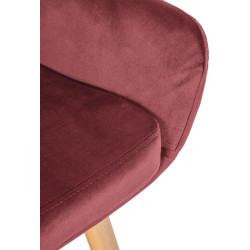 Ensemble de 2 tabourets de bar Grant en velours rouge