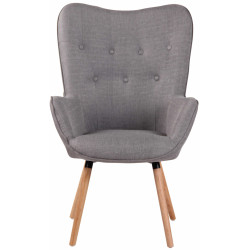 Fauteuil Lounge Ashford en tissu naturel gris